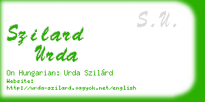 szilard urda business card